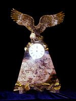 Часы каминные Орел яшма